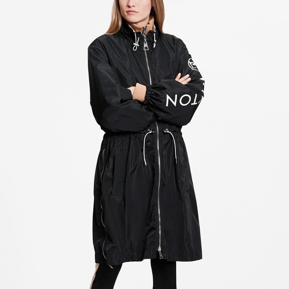 Louis Vuitton Noir Nylon Logo-Print Sporty Long Parka